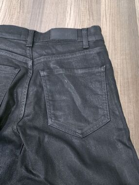 Rails The Getty Black High Rise Wide Leg Coated Noir Jeans Edgy chic Modern. 24
